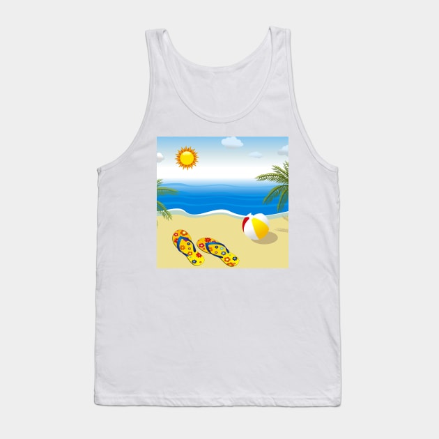 Cheerful Summer Day At The Beach Tank Top by Makanahele